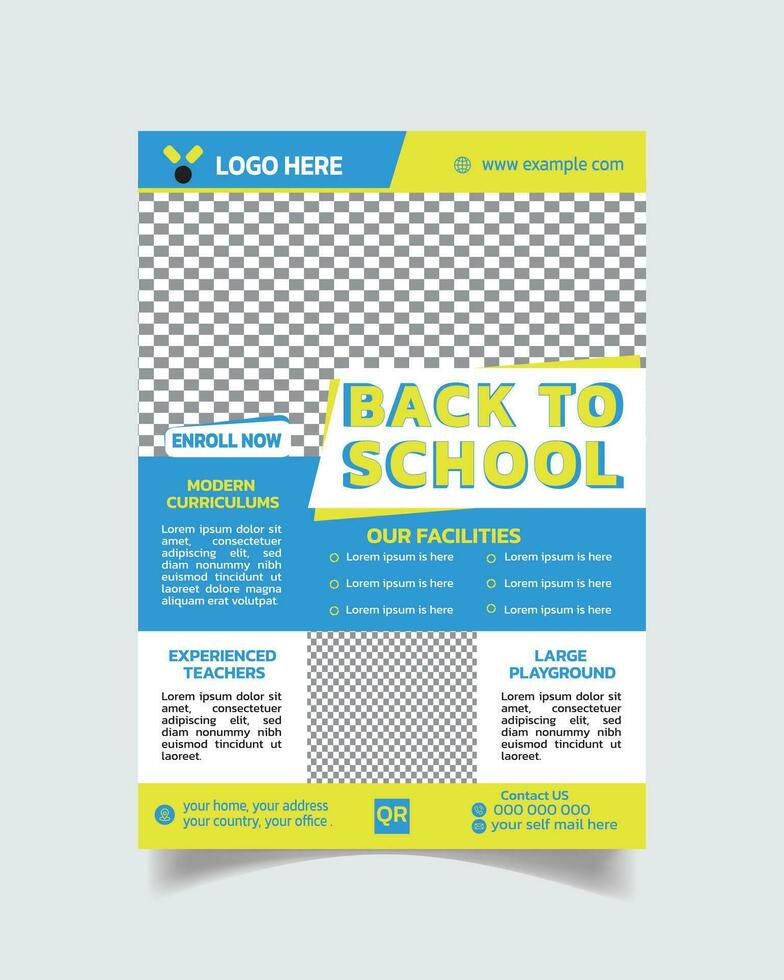 Trending Kids School Flyer and  Creative Design School Poster Admission Brochure Vector File