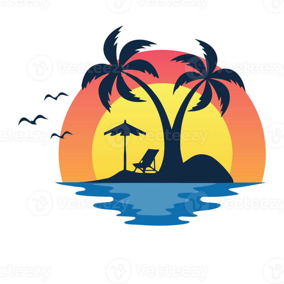 sunset beach sumer tropical holiday png