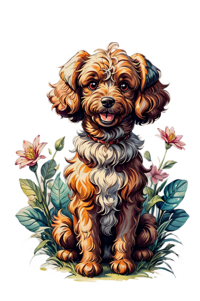 AI generated Happy Puddle Dog Picture png
