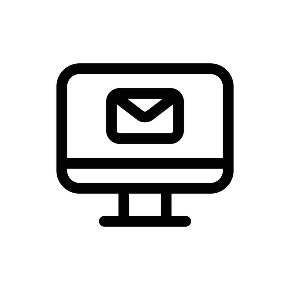 Computer icon in trendy outline style isolated on white background. Computer silhouette symbol for your website design, logo, app, UI. Vector illustration, EPS10.