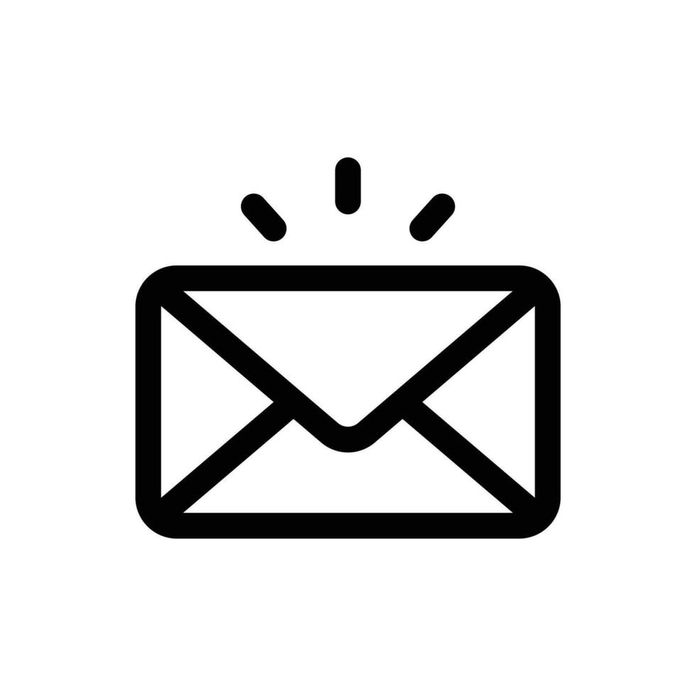 New Mail icon in trendy outline style isolated on white background. New