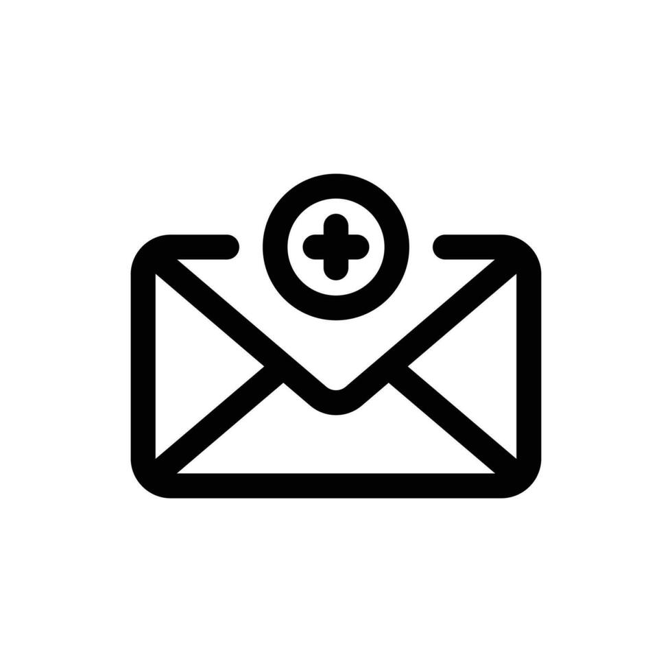 Add Mail icon in trendy outline style isolated on white background. Add Mail silhouette symbol for your website design, logo, app, UI. Vector illustration, EPS10.