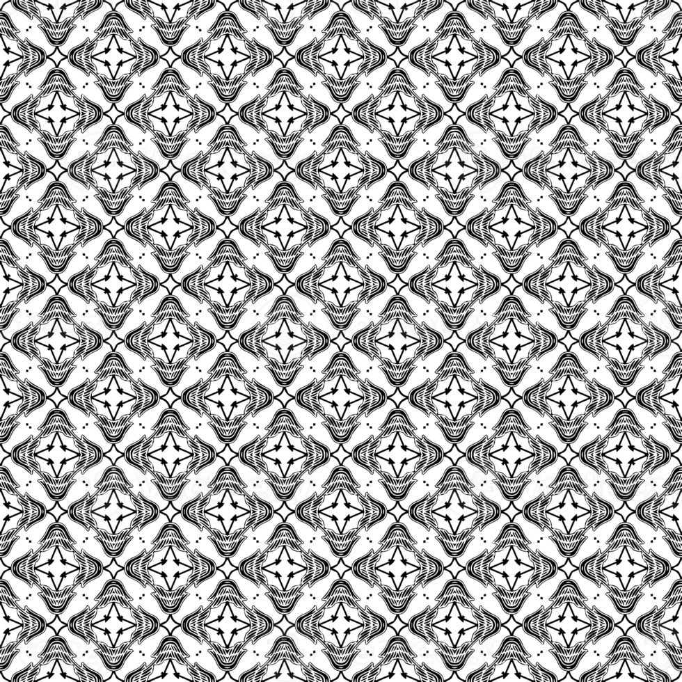 Black seamless abstract pattern. Overlay for background and backdrop. Ornamental design. PNG graphic illustration with transparent background.