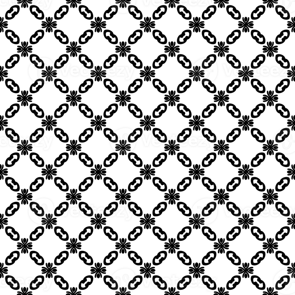 Black seamless abstract pattern. Overlay for background and backdrop. Ornamental design. PNG graphic illustration with transparent background.