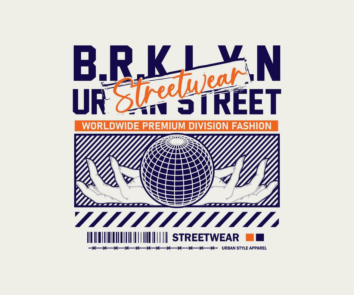 brooklyn urbano calle eslogan moderno elegante tipografía, vector resumen diseño ilustración para impresión camiseta, tipografía, póster, ropa de calle, sudadera, etc