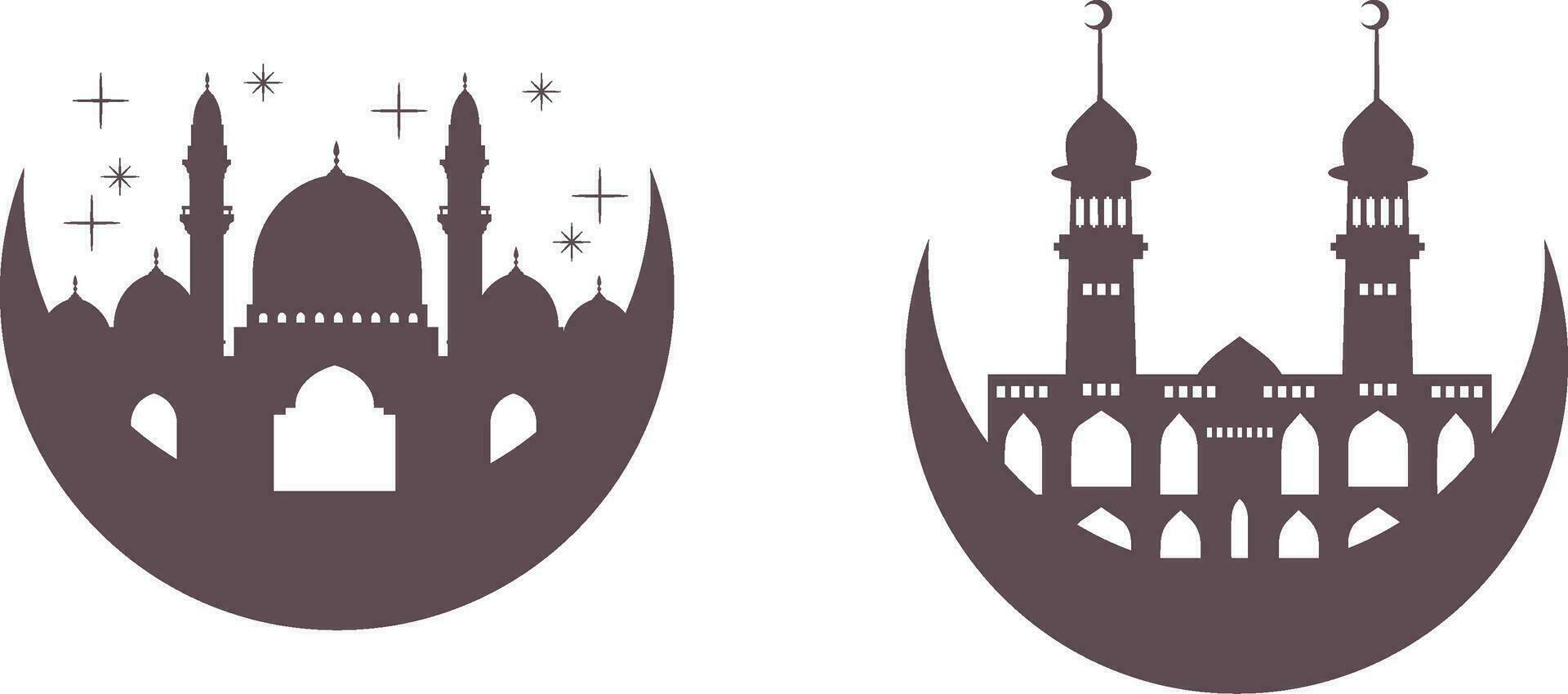 mosque in the night vector