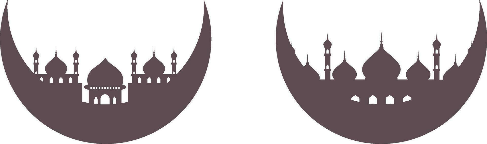 mosque in the night vector