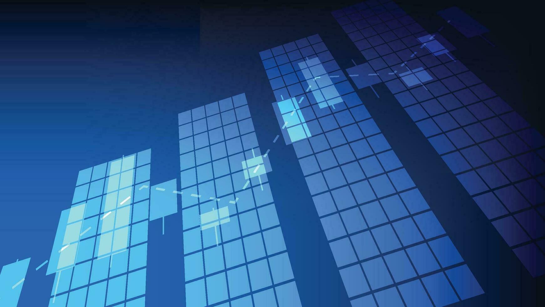 finance background with stock market statistic trend with candlesticks and bar chart vector