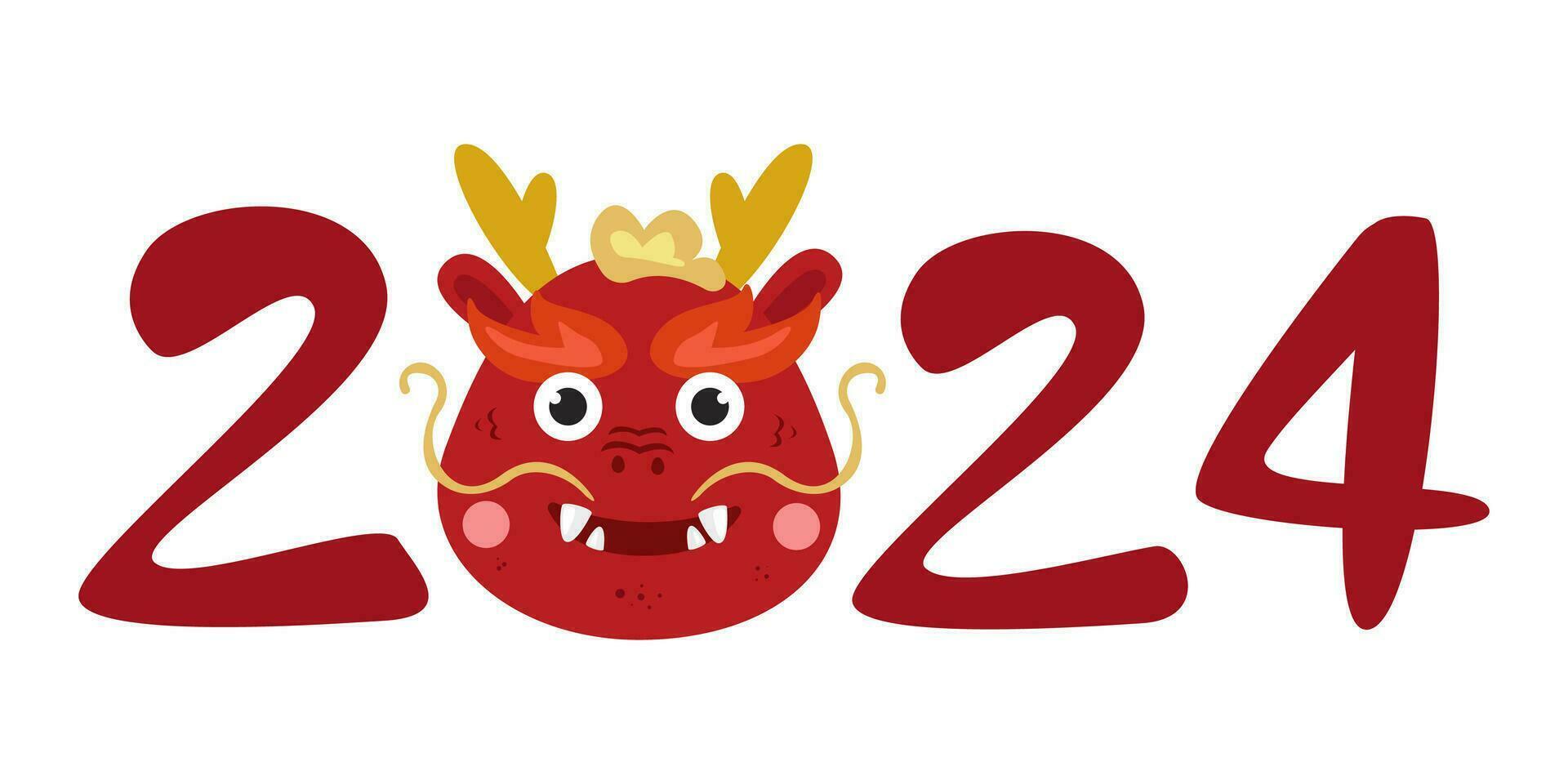 dragon zodiac cartoon character. new year 2024 vector