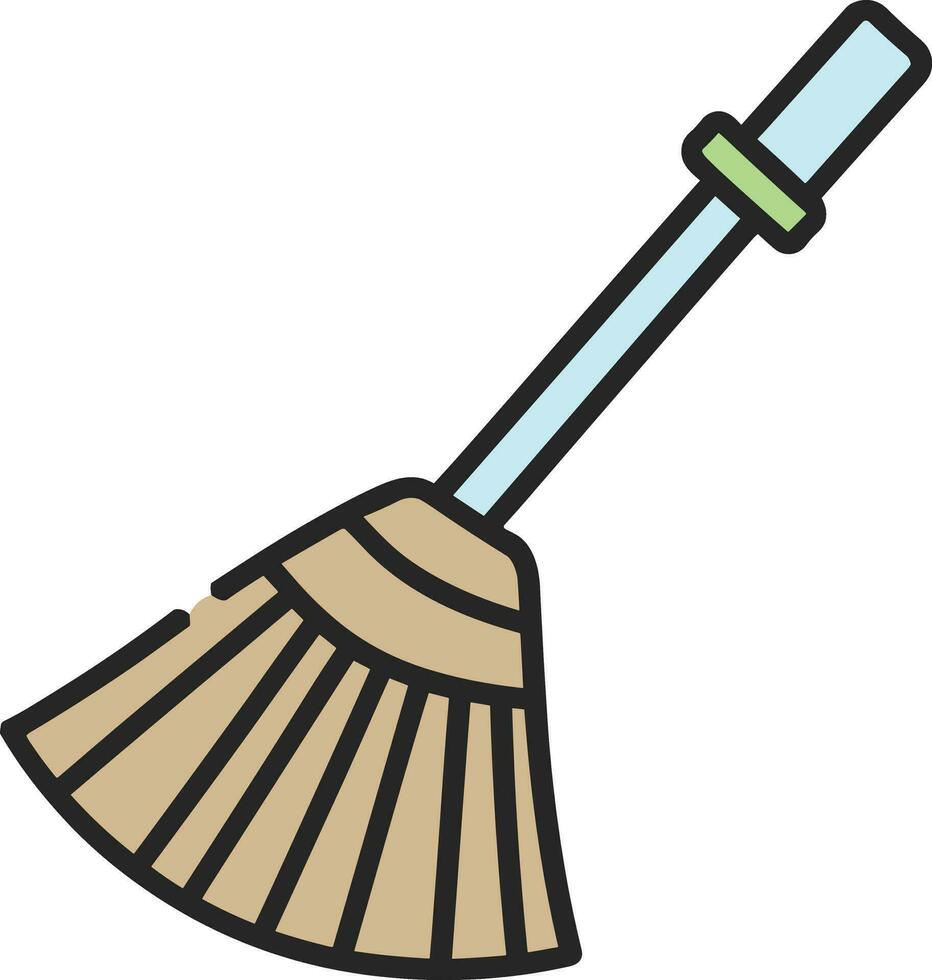 a broom with a handle on a white background vector