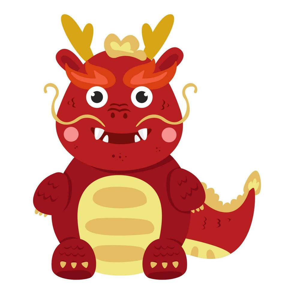 dragon zodiac cartoon character. new year 2024 concept vector