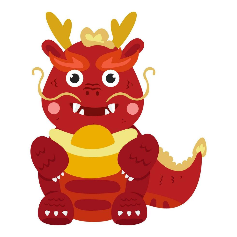 dragon zodiac cartoon character. new year 2024 concept vector