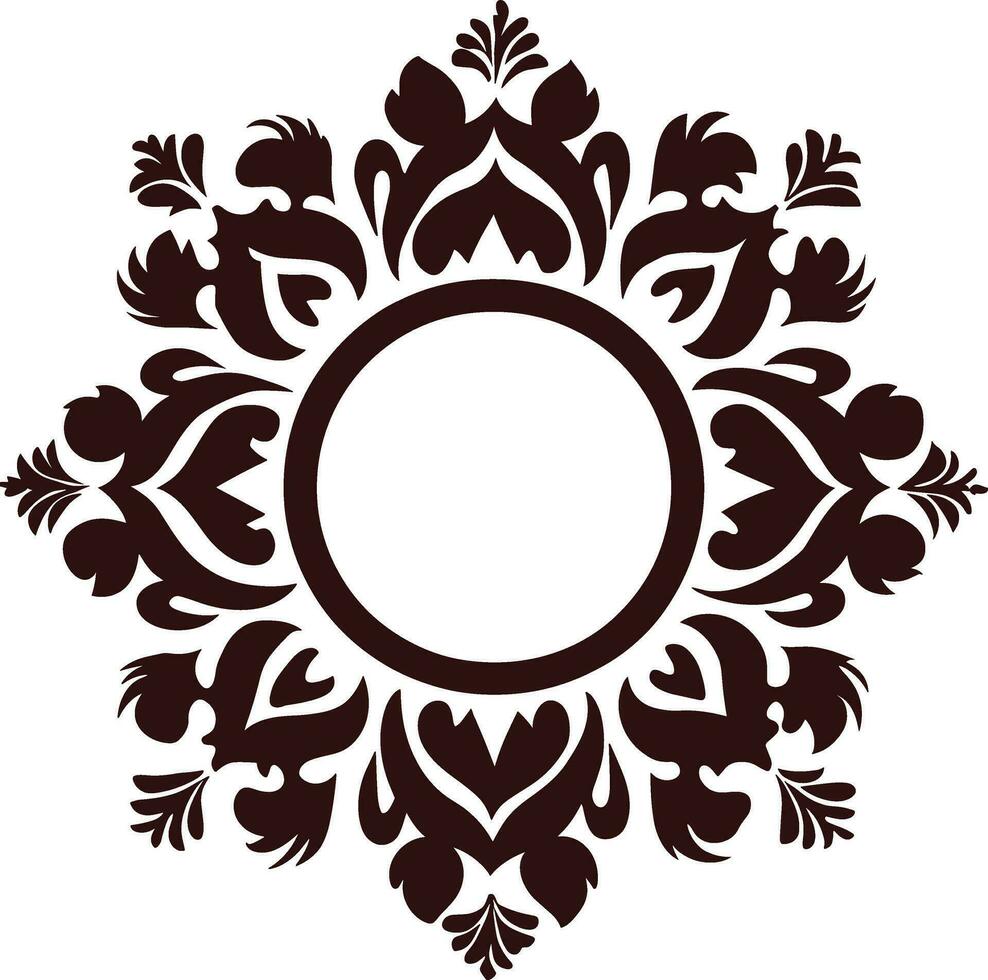 a circular design with floral patterns vector