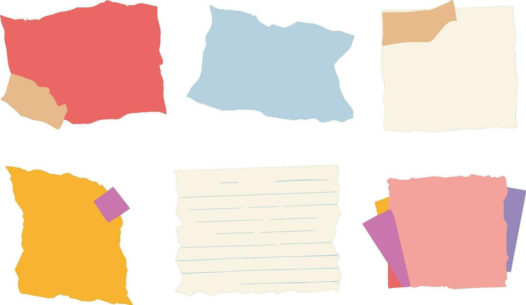 a collection of paper sheets with different colors vector