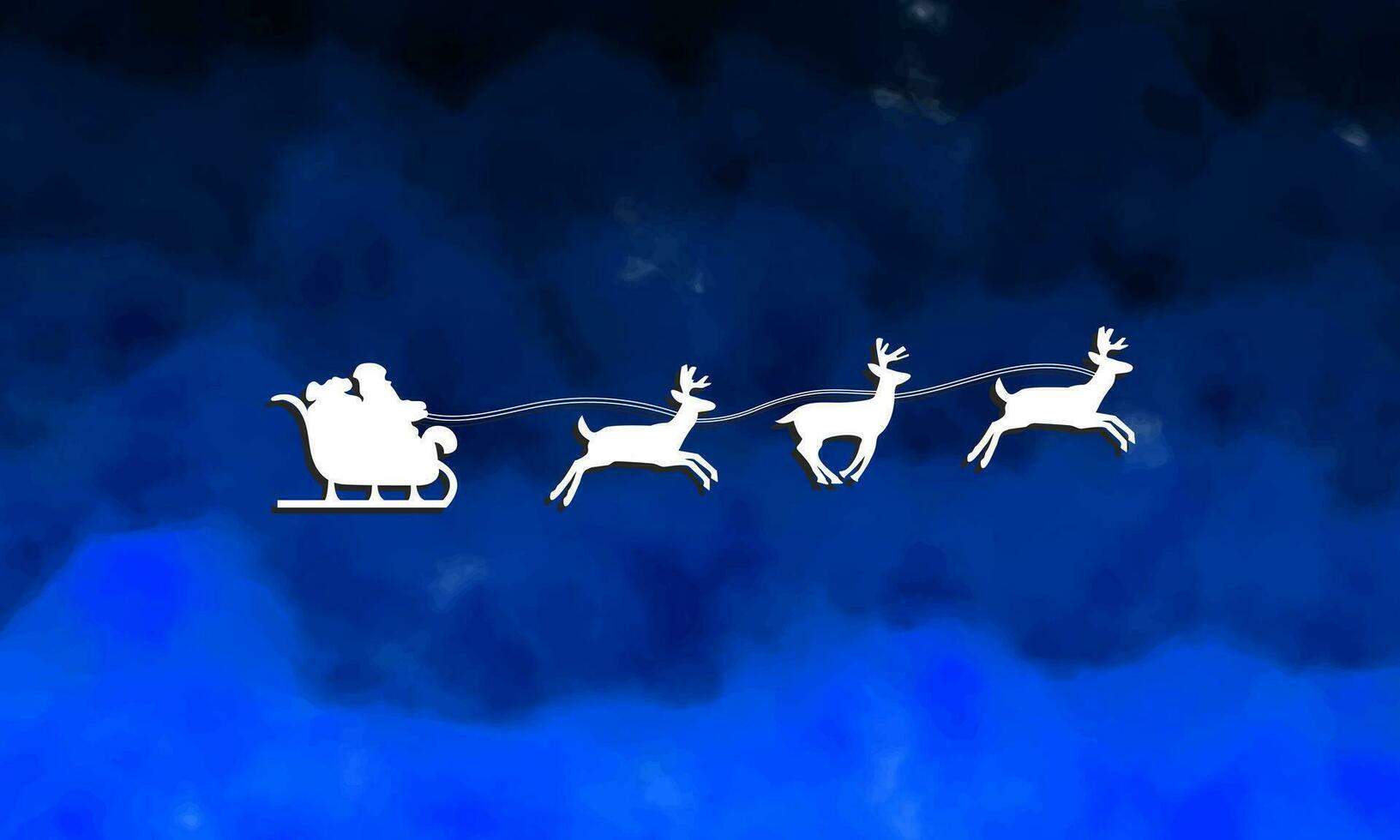 santa clause white color with blue watercolor background vector