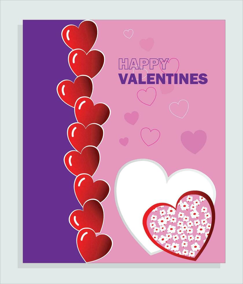 Free vector flying hearts valentine day wishing card design