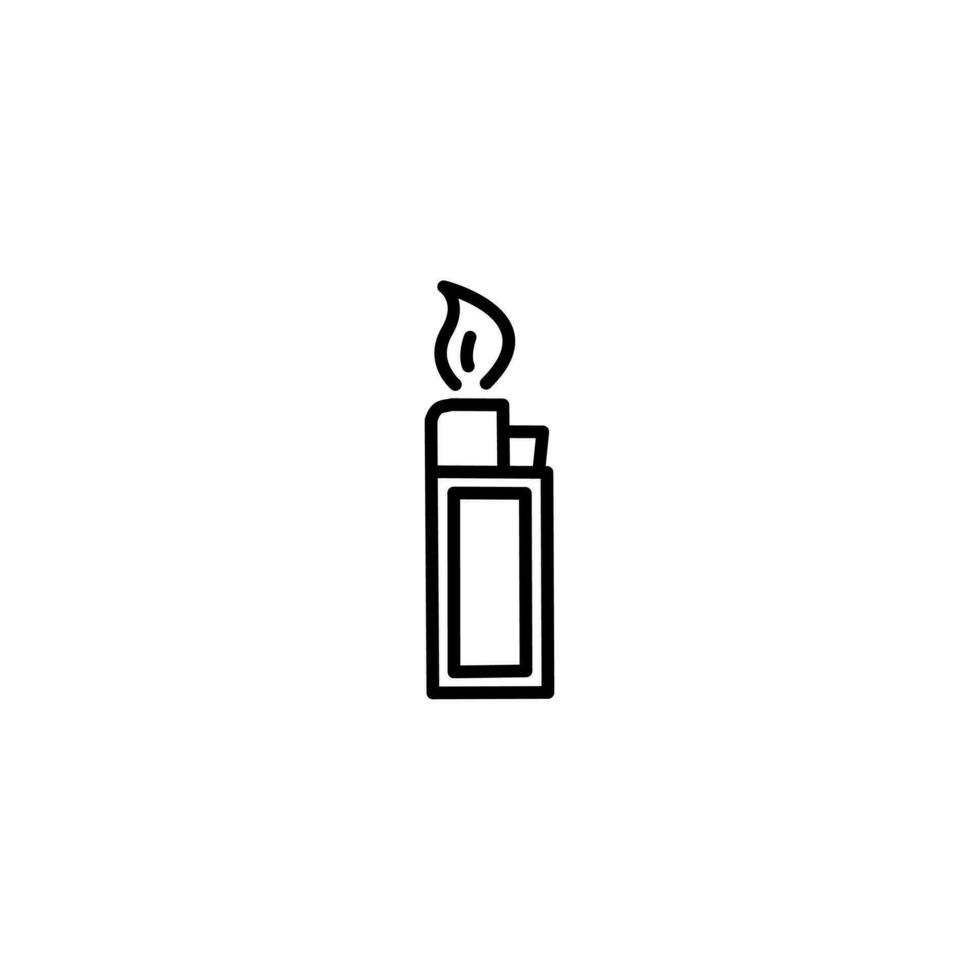 lighter icon for burning cigarettes vector