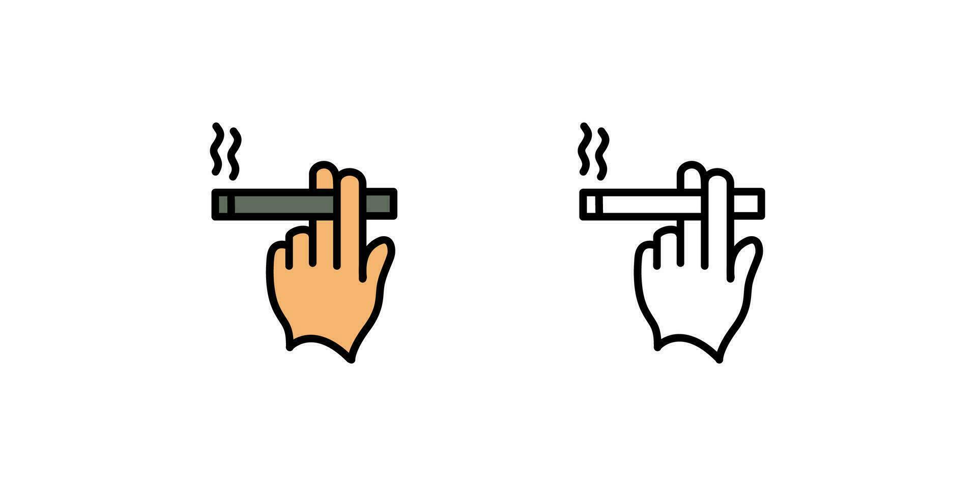 hand holding cigarette icon, suitable for icons related to cigarettes. vector