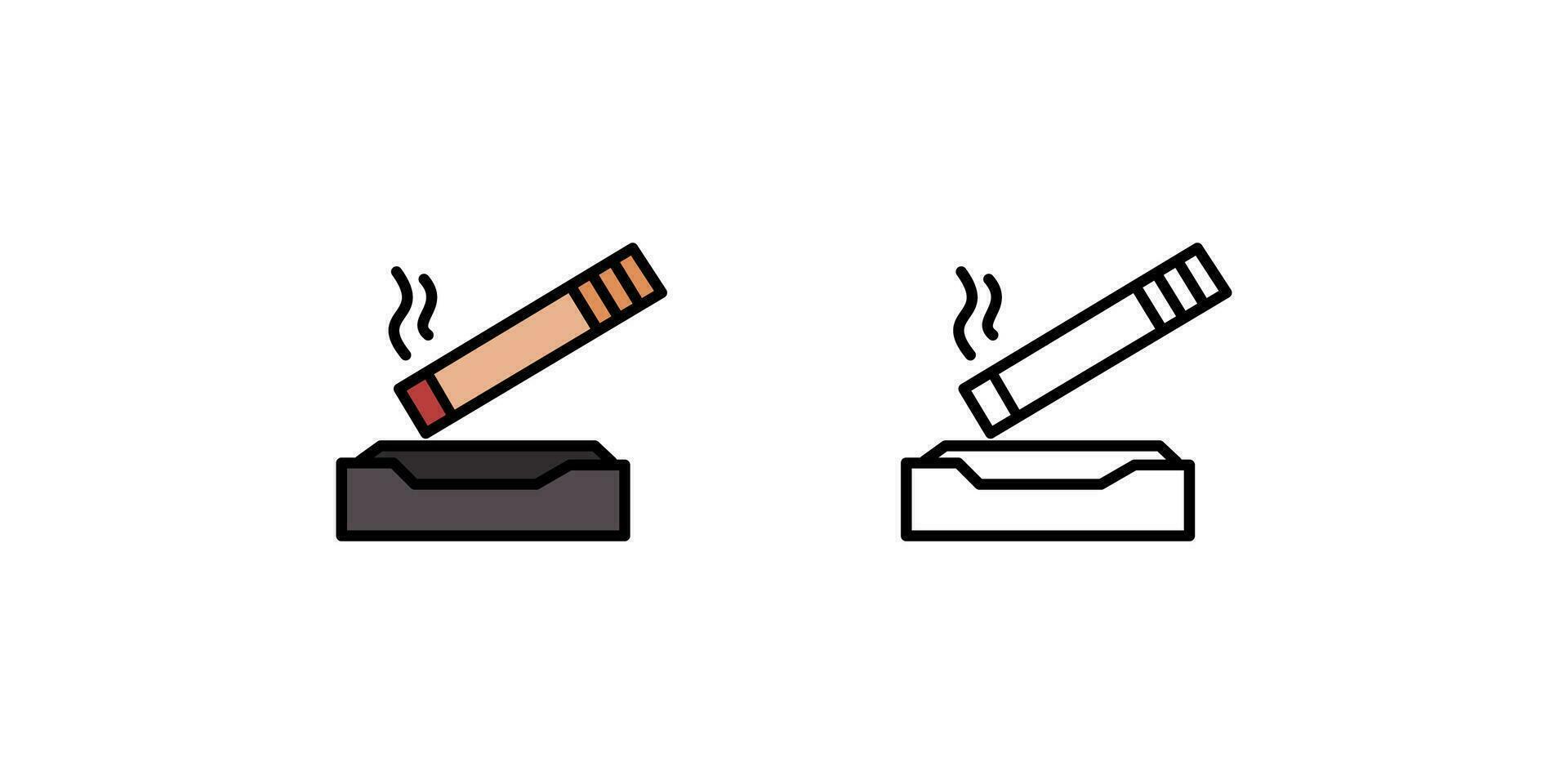 Cigarette ashtray icon, suitable for purposes regarding cigarettes. vector