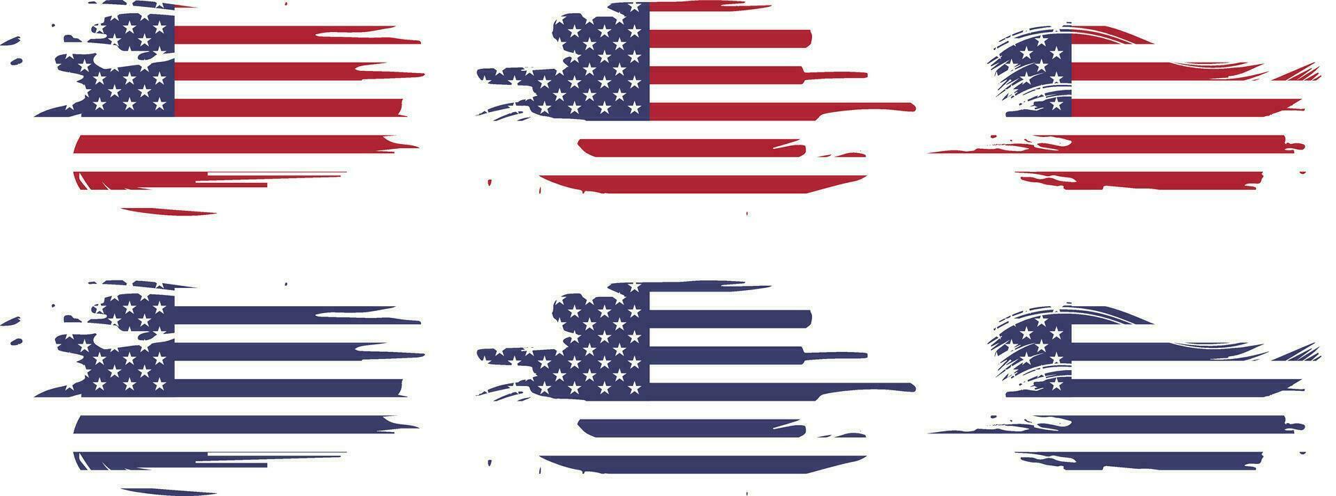 American Flag Silhouette, grunge USA flag set vector, grunge, flag, silhouette, independence, July, 4th of July, 4th July, flag silhouette vector