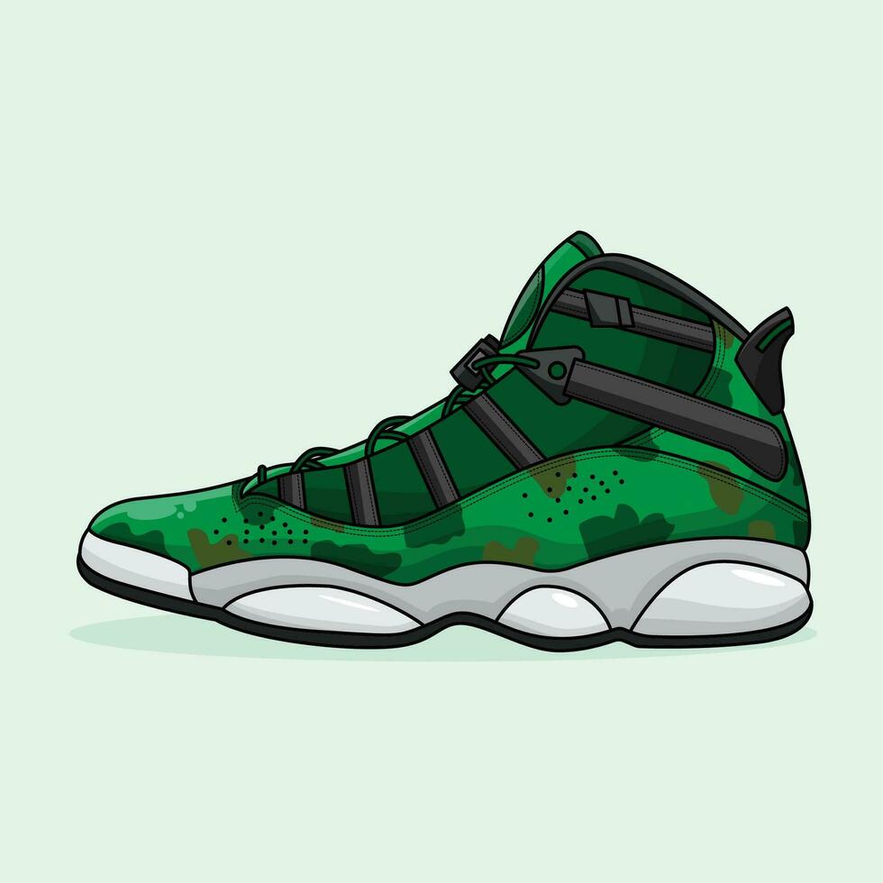 Basketball Sneakers Center Green Army vector