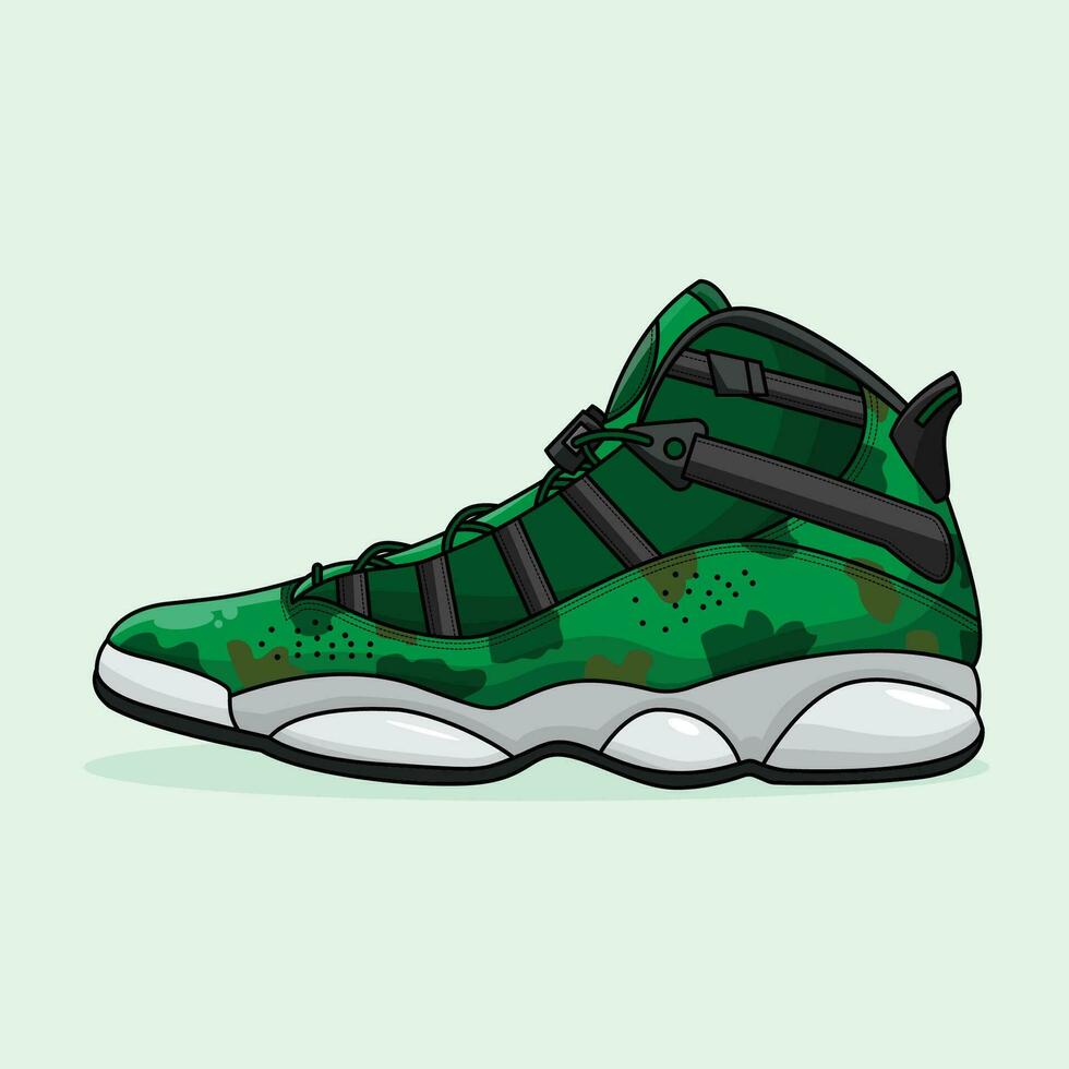 baloncesto zapatillas centrar verde Ejército vector