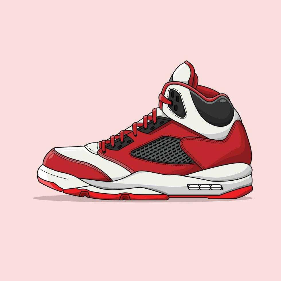 Modern Baskeball Shoes Red Hell vector