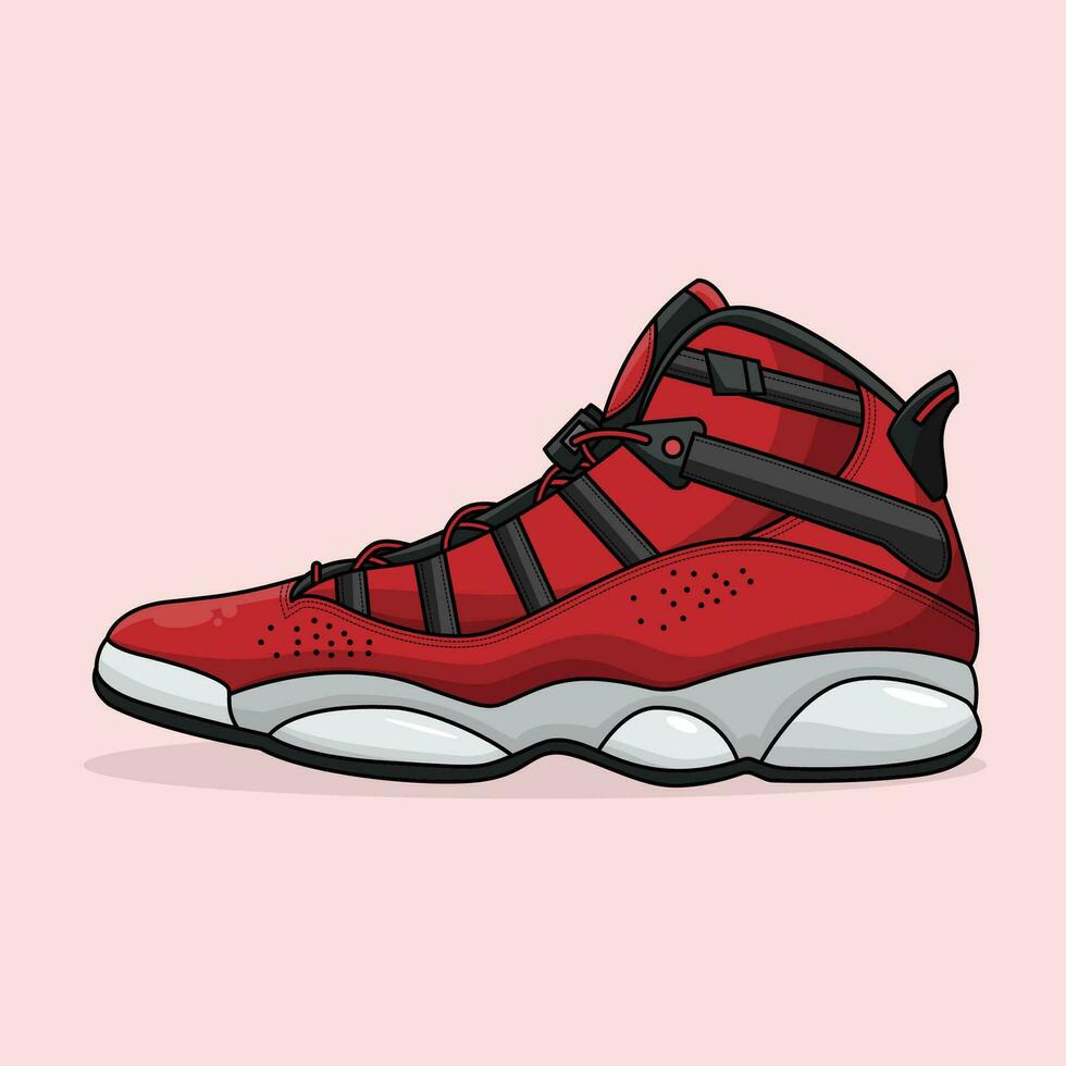 Basketball Sneakers Center Red Hell vector