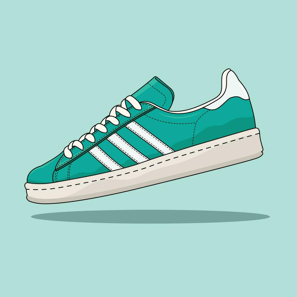 Cool Casual Sneakers Green Fly vector
