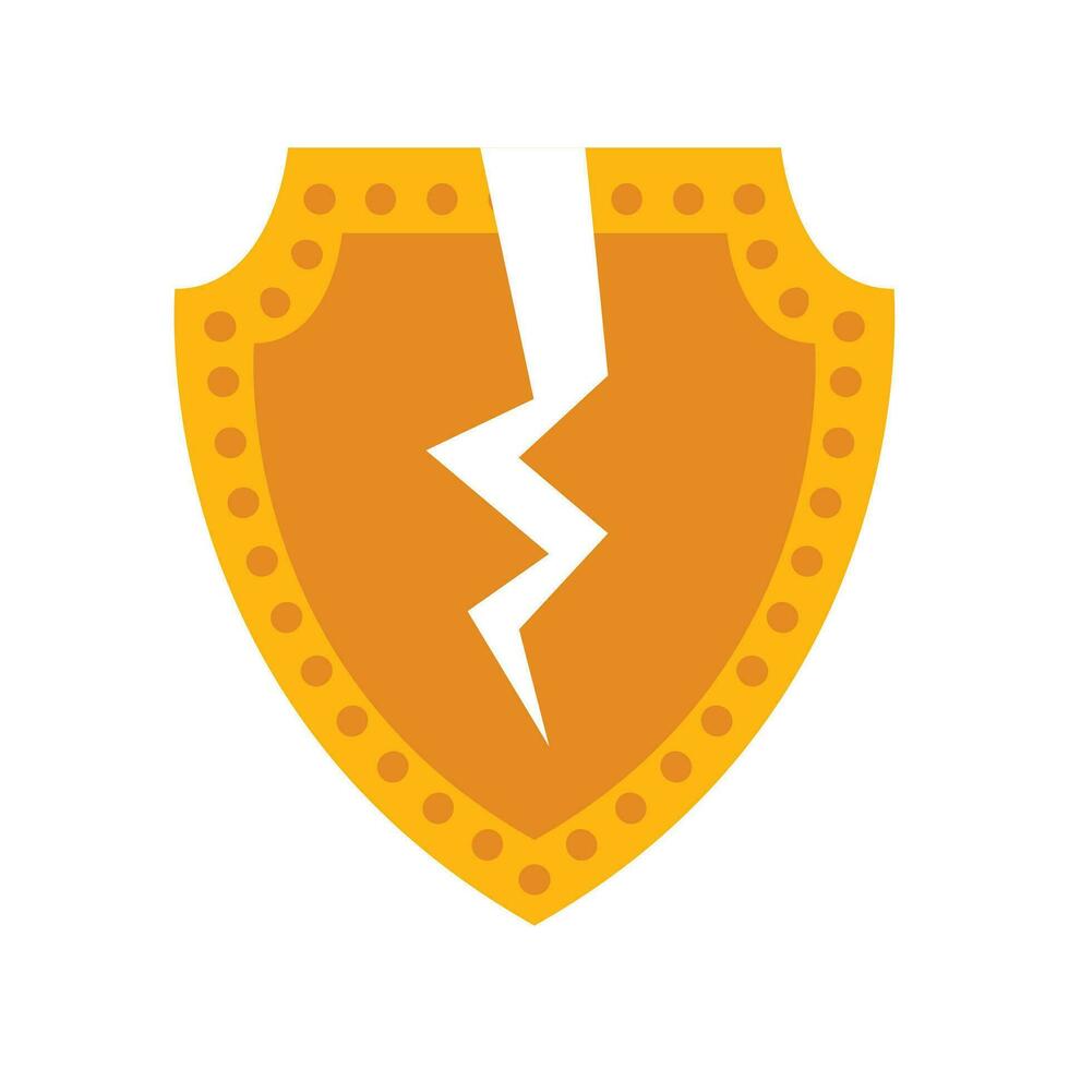 Vector hacked protection icon on white background
