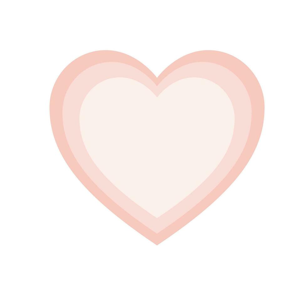 Vector red paper heart on white background