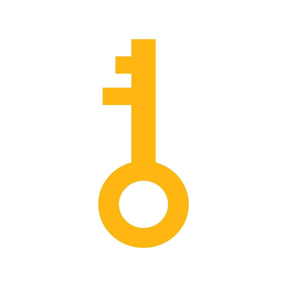 Vector illustration of key on white background