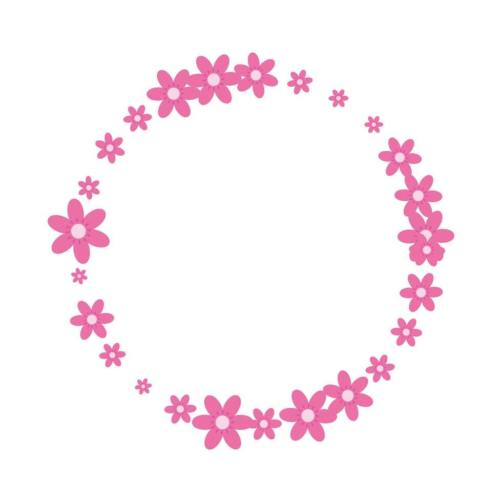 vector circular crowns with flowers and leafs decoration