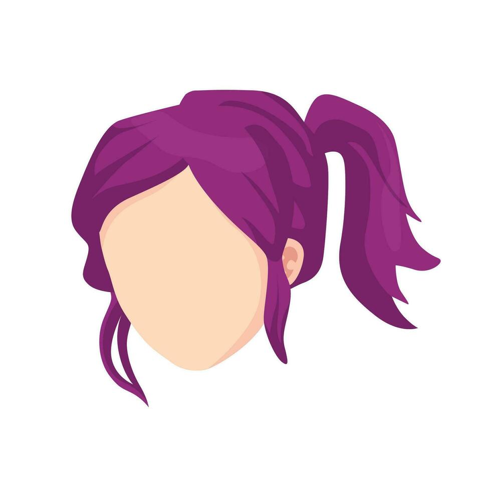 Vector female hair style on white background