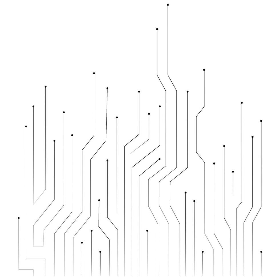 vector technological background with black lines and dots