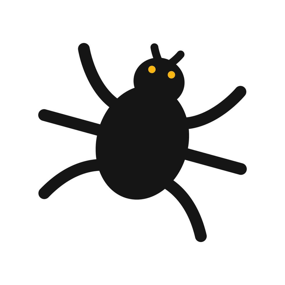 Vector spider silhouette on white background