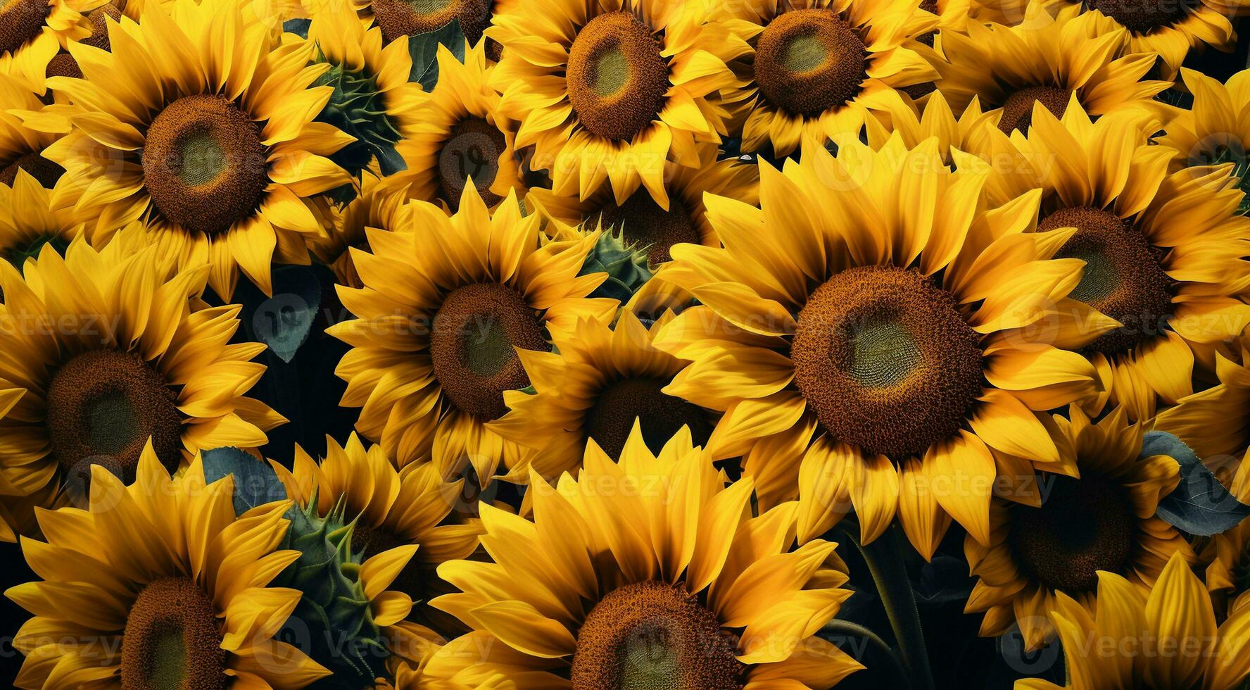 AI generated background of sunflowers, sunflower field background, sunflower field in summer, sunflower wallpaper photo