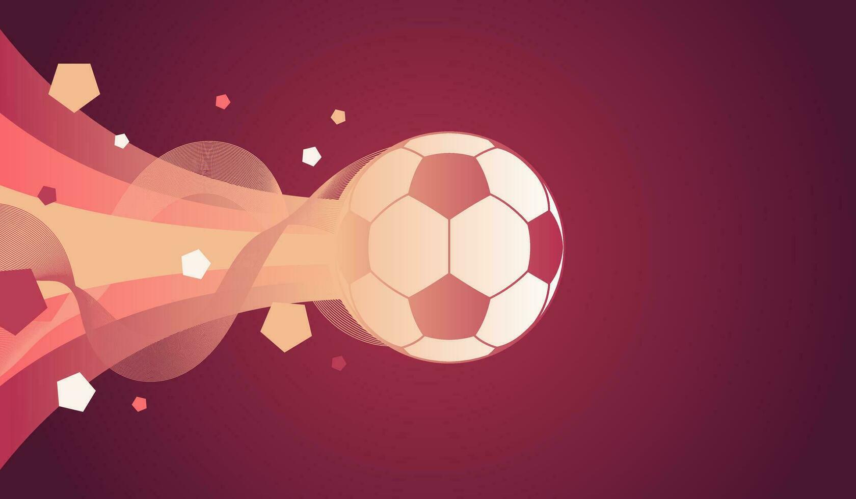 Football soccer background design. Soccer ball vector illustration. Geometric, lines and stripes style