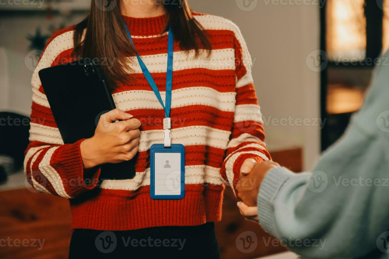 Meeting and greeting concept, Two confident Business handshake and business people after discussing good deal of Trading contract and new projects for both companies, success, partnership, co worker. photo