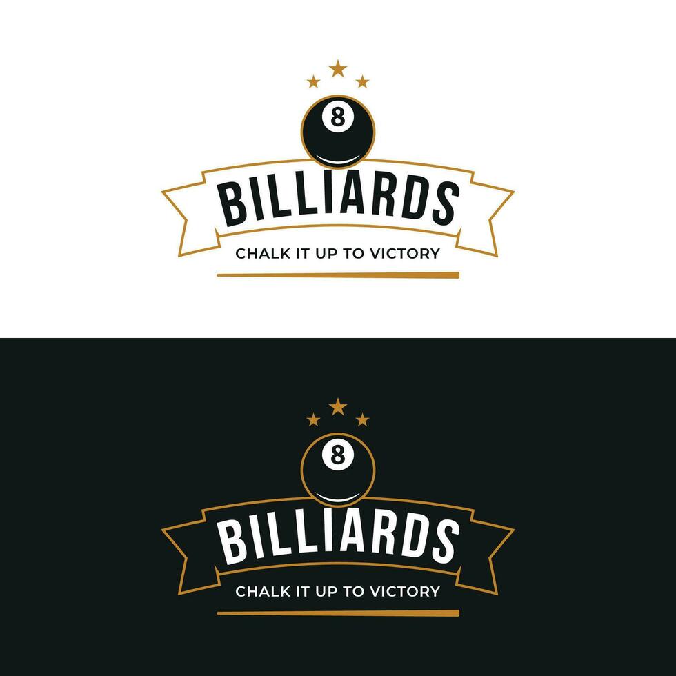 Billiards and cue cue creative logo template design. Logos of billiard sports games, clubs, tournaments and championships. vector