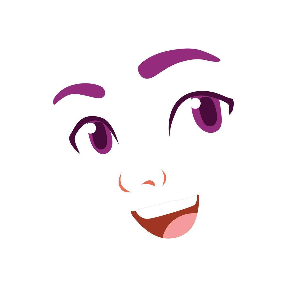 Vector facial expression on white background