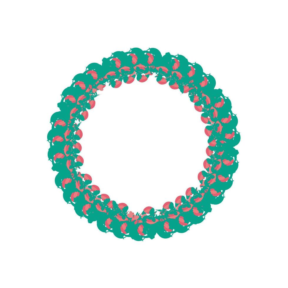 Vector christmas flower and wreath in flat design