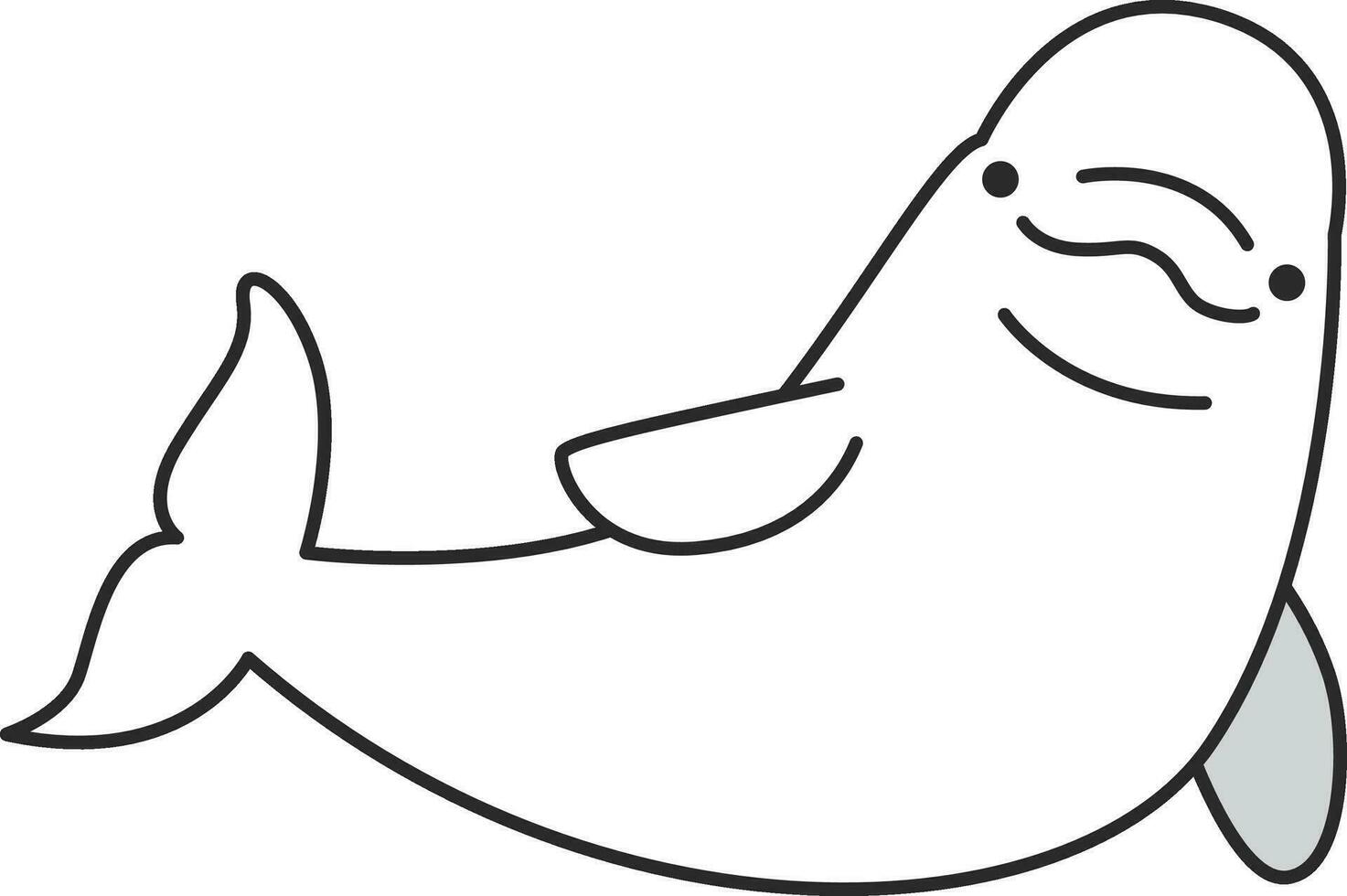 cute beluga animal line style icon vector illustration design, designed for web and app