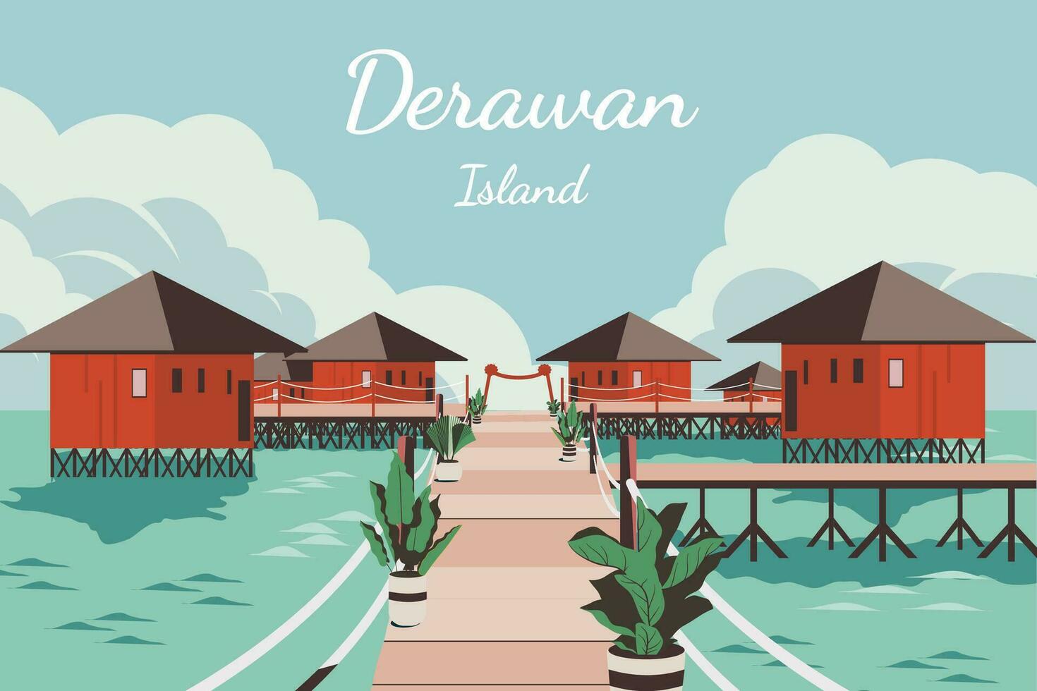 Derawan island Indonesia vector