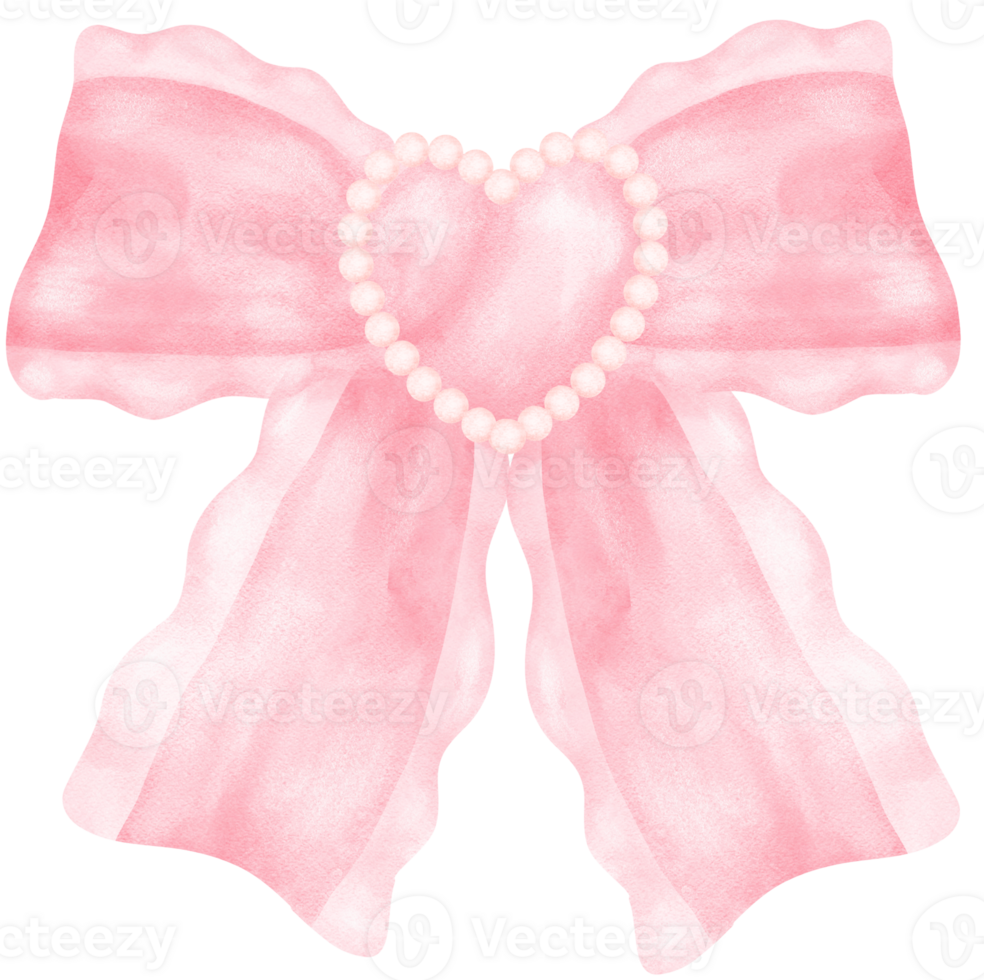 Pink Coquette bow aesthetic watercolor png