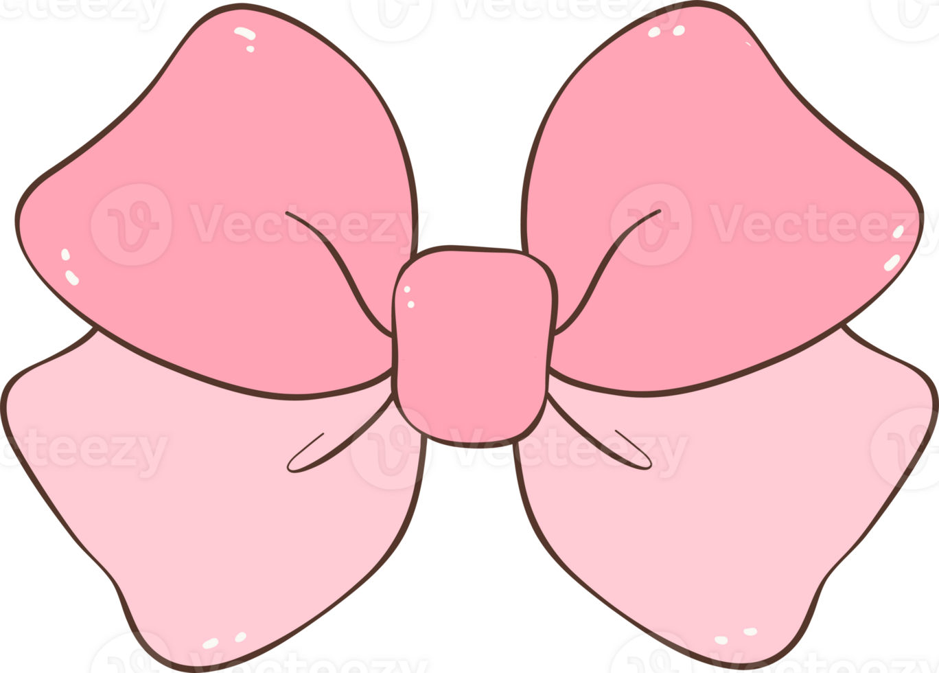 Pink Coquette ribbon bow doodle hand drawn png