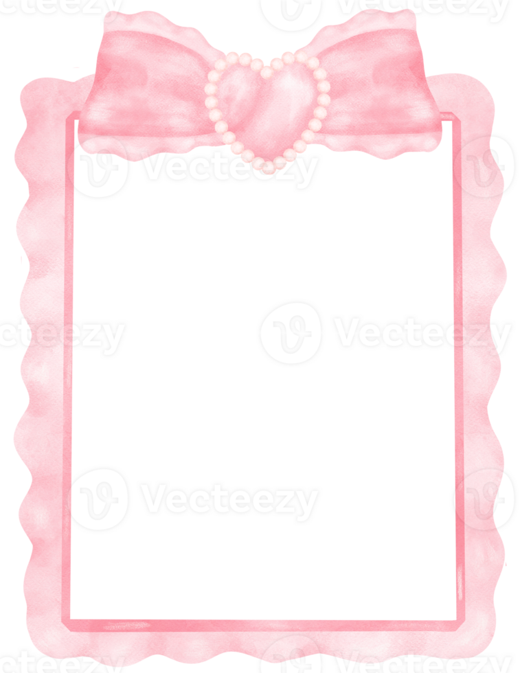Pink Coquette frame rectangle shape aesthetic watercolor png