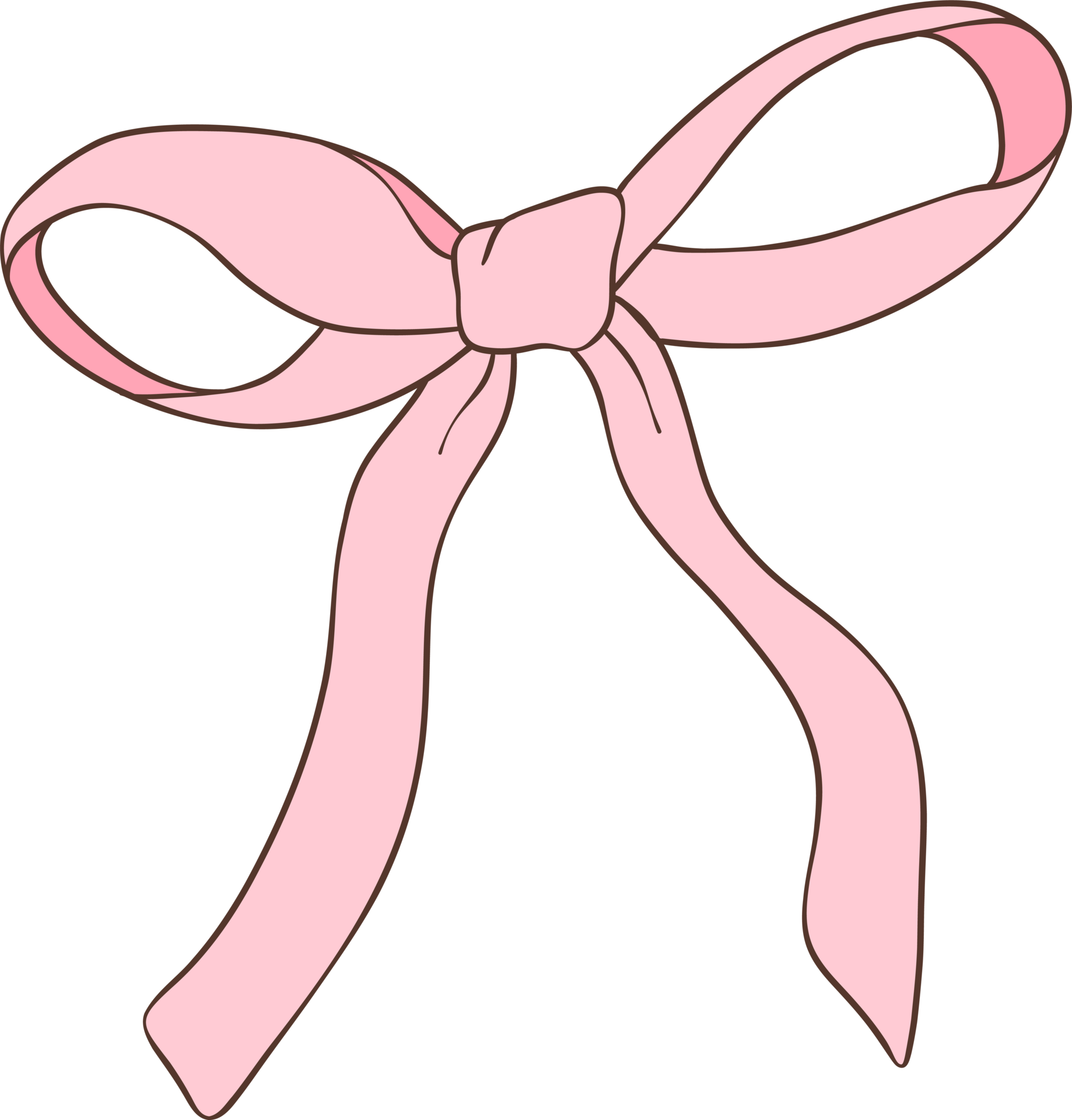 Pretty Pink Ribbon Bow PNG Clip Art Vintage Transparent Background