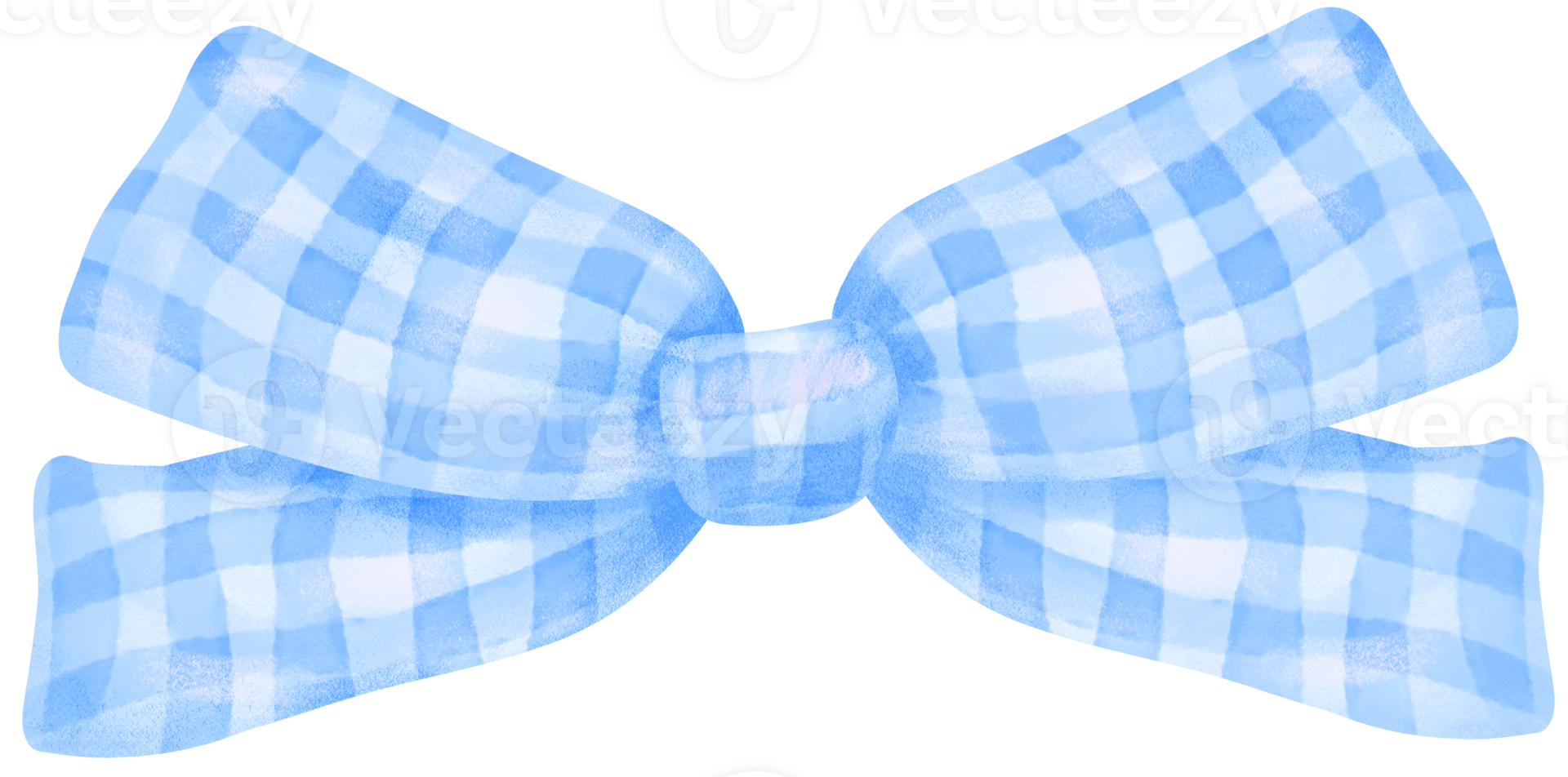 Blue Coquette bow gingham watercolor png