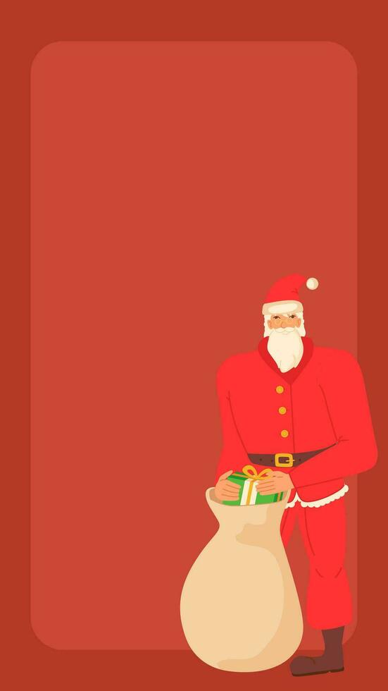 rojo social medios de comunicación cuentos antecedentes modelo con Papa Noel claus participación regalo vector